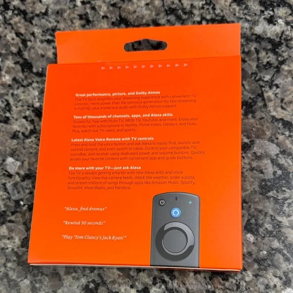 Amazon Fire TV Stick - Orange and Black New Factory Sealed - Picture 2 of 8